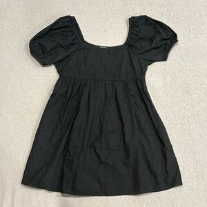 Black Puffy Sleeve Dress